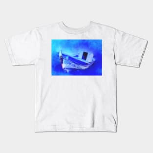 Shipwreck In Blue Kids T-Shirt